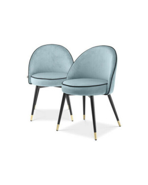 Eichholtz Cooper matstol savona blue velvet 2-set