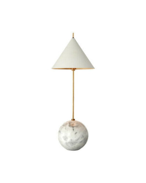 Visual Comfort Cleo Orb Base skrivbordslampa antik mässing/vit