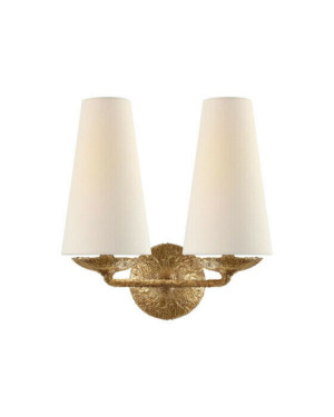 Visual Comfort Fontaine vägglampa dubbel Gilded Plaster