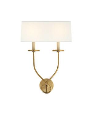 Visual Comfort Symmetric Twist vägglampa dubbel antik mässing