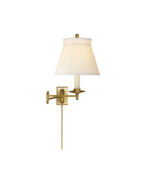 Visual Comfort Dorchester vägglampa antik mässing/silke