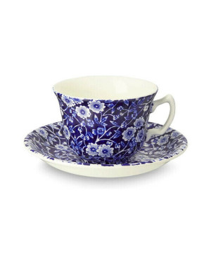 Burleigh Blue Calico tekopp med fat
