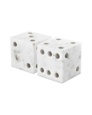 Eichholtz Visa tärning dekoration white marble 2-set