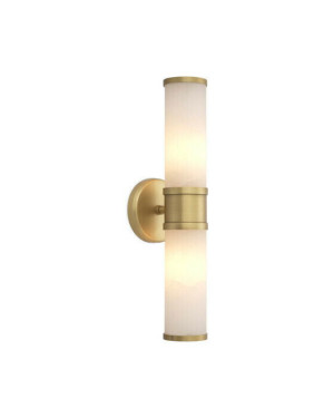 Eichholtz Claridges vägglampa antik mässing/alabaster dubbel