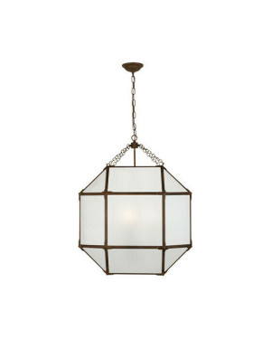 Visual Comfort Morris taklampa antik zink/frostat glas L