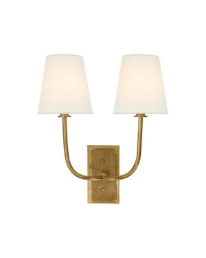 Visual Comfort Hulton vägglampa dubbel antik mässing