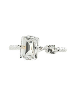 Caroline Svedbom Diora ring rhodium crystal
