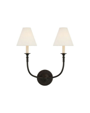 Visual Comfort Piaf vägglampa dubbel svart