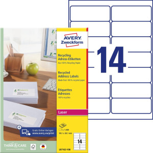 Avery Etikett QuickPeel 99,1x38,1 1400/fp