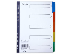 LYRECO Kartongregister A4 5-flik vit