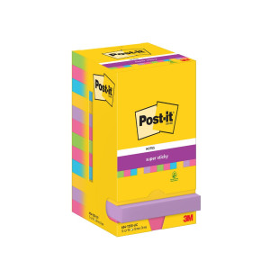 POST-IT Notes SuperSticky 76x76mm Rainbow 12/fp