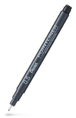 PENTEL Fineliner Pointliner 0,5mm svart