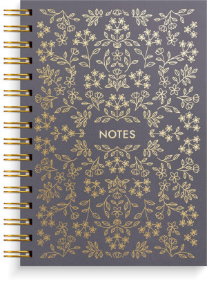 BURDE Anteckningsbok A5 Black Flower