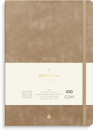 BURDE Anteckningsbok Deluxe A5 linj smooth beig