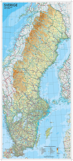 NO BRAND Affisch Sverige karta