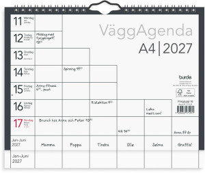 BURDE Väggkalender Väggagenda 2027 A4