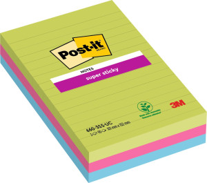 POST-IT Notes SS linjerade 102x152mm Rainbow