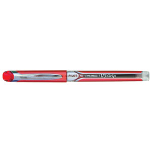PILOT Bläckkulpenna, Hi-Tecpoint V5 Grip, extra tunn spets på 0,5 mm, röd