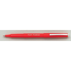 PILOT Fineliner, tunn spets, röd pennkropp, rött bläck