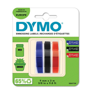 Dymo Präglingsband 9mmx3m röd-blå-svart 3/fp