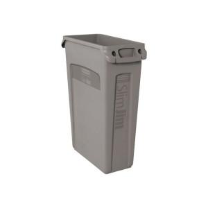 RUBBERMAID Papperskorg Slim Jim, grå, 87 liter