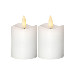 STAR TRADING Blockljus Flamme LED 7,5cm vit