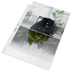 LEITZ Plastficka recycled stansad PP A4 0,09 A4 transparent 100/fp