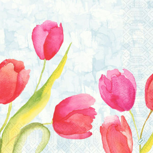 DUNI Servett Tulips 3-lags 40x40cm 250/fp