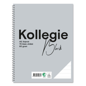 NO BRAND Kollegieblock A5 60g 70 blad linjerat ohålat