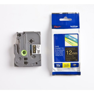 Brother Tape TZE334 12mm guld på svart