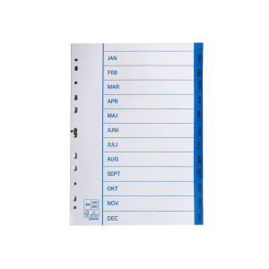 NO BRAND Pappersregister A4 jan-dec 10/fp