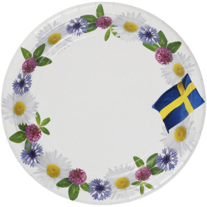 NO BRAND Tallrik blommor 23cm FSC 8/fp