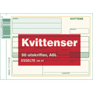 ESSELTE Blankett kvittens A6L 50 blad