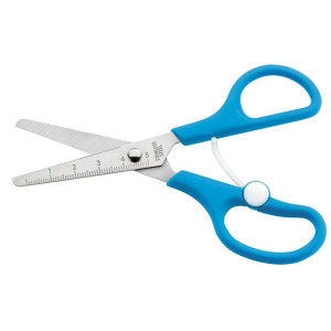 WESTCOTT Barnsax blad i rostfritt stål med trubbig spets 130mm blått handtag