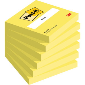 POST-IT Notislappar, 76 x 76 mm, neongula, 100 blad, 654-NY