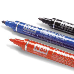 PENTEL Märkpenna perm. N50 rund svart