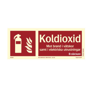 SYSTEMTEXT Skylt Koldioxidsläckare Supernova AFS 250x100