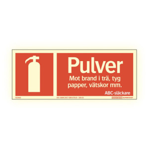 SYSTEMTEXT Skylt Pulversläckare Supernova AFS 250x100mm