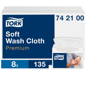 TORK Tvättlapp Premium engångsbruk,1-lag vit 1080/fp
