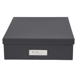 BIGSO BOX Förvaringsbox med lock A4 - Mörkgrå