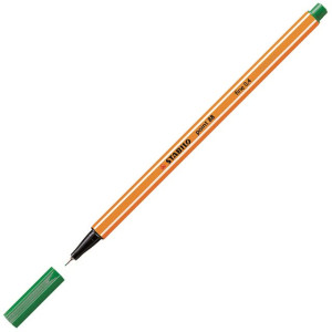 STABILO Fineliner Point 88®, tunn spets, orange pennkropp, grön bläck