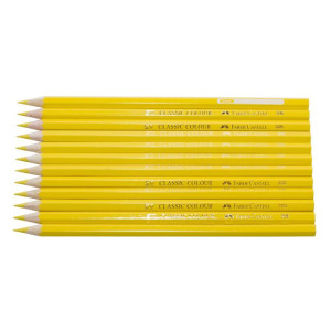 FABER-CASTELL Färgpenna, Classic, sexkantig pennkropp, gul 12/fp