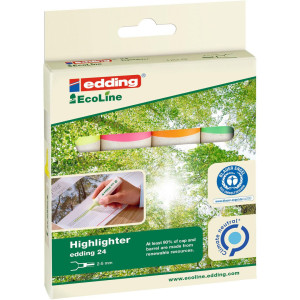 EDDING Överstrykningspenna 24 EcoLine platt pennkropp mejselformad spets 2–5mm linjebredd 4/fp