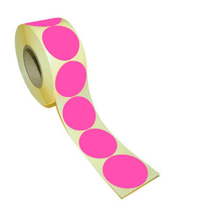 NO BRAND Etikett rund 40mm rosa 500/rl