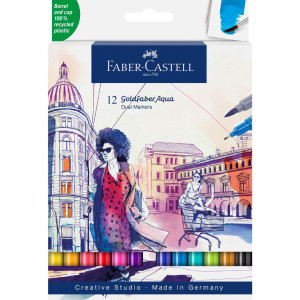 FABER-CASTELL Fiberpenna Goldfaber Aqua Dual 12/fp