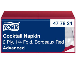 TORK Servett Cocktail 2-lags vinröd 200/fp