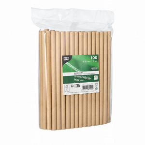PAPSTAR Sugrör Shake papper 10mmx21cm brun 100/fp
