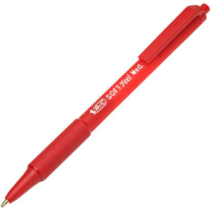 BIC Kulpenna, SoftFeel® Clic Grip, röd