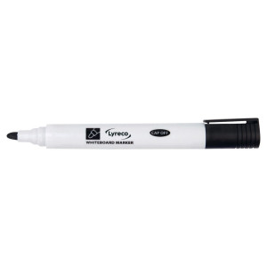 LYRECO Whiteboardpenna drywipe rund svart