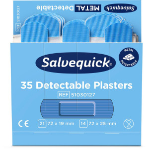 SALVEQUICK Plåster refill Detectable blå 35/fp